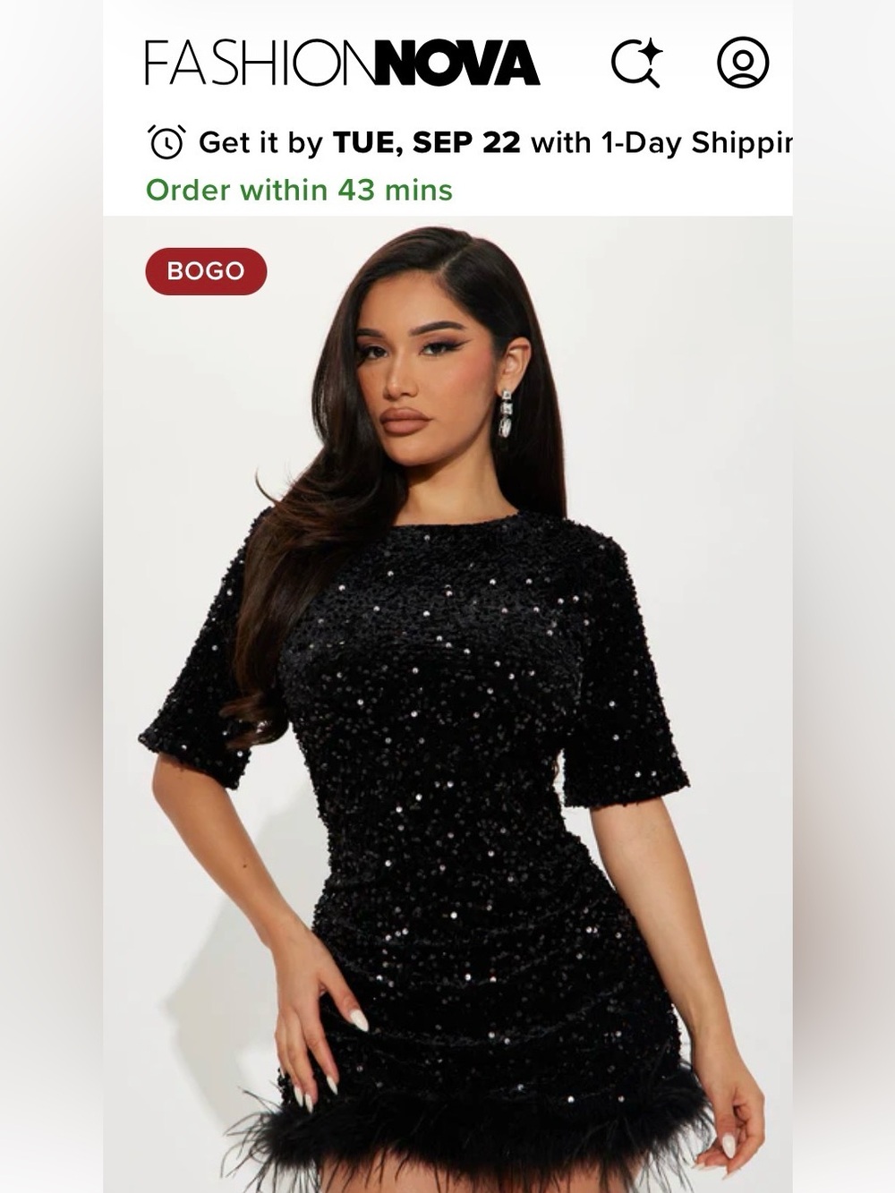 Fashion Nova Black Sequin Women’s Dress